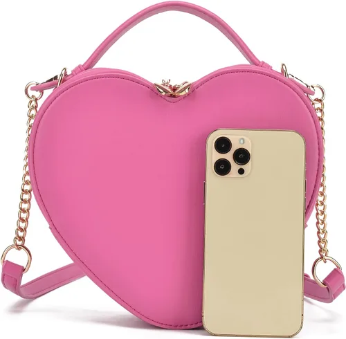 Vista 6 de lola mae Bolso cruzado con forma de corazón para mujer, con cremallera alrededor del bolso de hombro