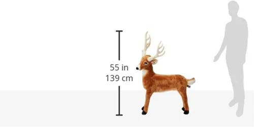 Vista 3 de Ciervo gigante de Melissa & Doug, animal realista relleno, más de 3 pies de largo
