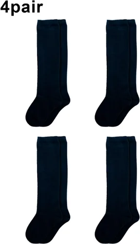 Vista 3 de BASICO Paquete de 12 calcetines hasta la rodilla para uniforme escolar para niñas