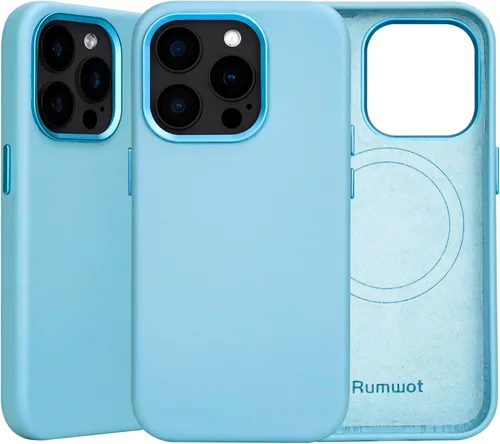 Vista 9 de Funda de cuero genuino para iPhone 13 Pro, cuero de grano completo, compatible con MagSafe y carga inalámbrica, bisel de la cámara con botones