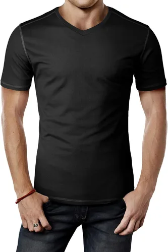 Vista 26 de H2H Camisetas de manga corta de compresión Cool Dry para hombre Cmtts263-negro