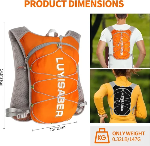 Vista 3 de Desoto Mochila de hidratación, chaleco ligero para correr y ciclismo para senderismo, escalada y campamento