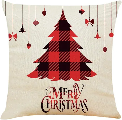 Vista 4 de Ogrmar 4 fundas de almohada de 18 x 18 pulgadas para fundas de almohada de Navidad Fundas de almohada de Navidad, fundas de cojín de lino
