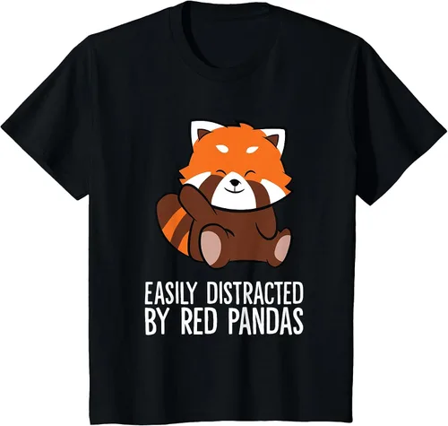 Vista 37 de Red Panda Love Easily Distracted By Red Pandas T-Shirt Asphalt Grey