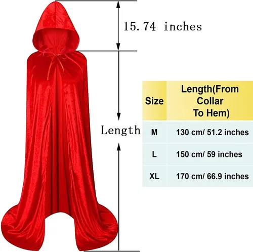 Vista 5 de Bata unisex con capucha de longitud completa, capa larga de terciopelo, disfraz de cosplay