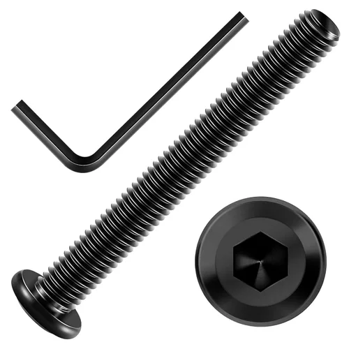 Vista 54 de Mywish M5 x 8mm 20 piezas de tornillos de cabeza plana con rosca hexagonal, pernos de acero inoxidable 304 para muebles con rosca completa, óxido