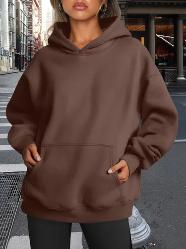 Vista 184 de Trendy Queen - Sudaderas extragrandes con capucha para mujer, suéteres de manga larga, sin botones, de vellón, de otoño, ropa de invierno