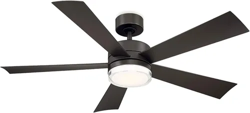 Vista 14 de Ventilador inteligente de techo con 5 aspas, accesorio de luz LED y control de pared para interiores o exteriores y para iOS o Android, Alexa