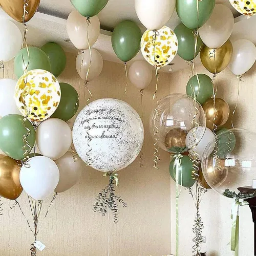 Vista 6 de Kit de arco de globos de 137 piezas, kit de guirnalda de globos de látex (verde oliva)