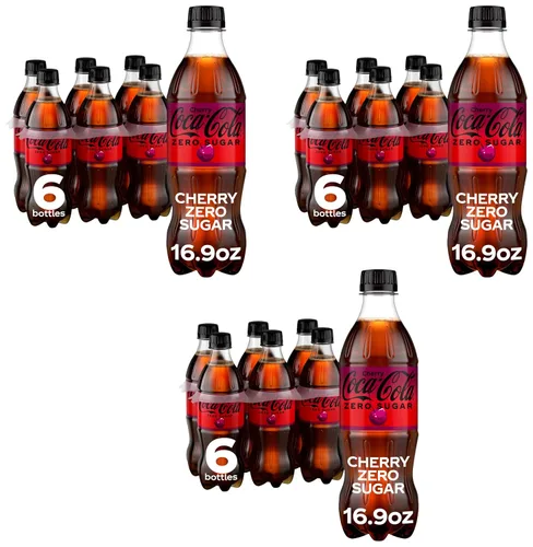 Vista 12 de Coca-Cola Cherry Coke Zero Sugar 16.9 fl oz Paquete de 12