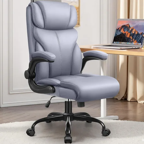 Vista 8 de Silla de oficina HeroSet, sillas de escritorio de computadora ergonómicas grandes y altas, silla ejecutiva de cuero transpirable con respaldo alto