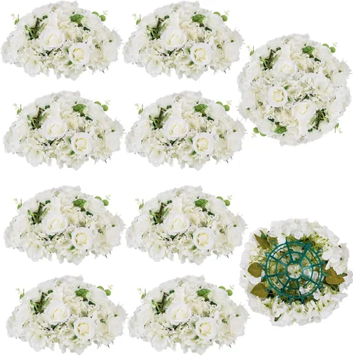 Vista 14 de BLOSMON Bolas de Flores Artificiales Centros de Mesa de Boda 2 Piezas 11.8" Lila Flores Falsas Rosa Hortensia Arreglo de Bolas Centro de Mesa