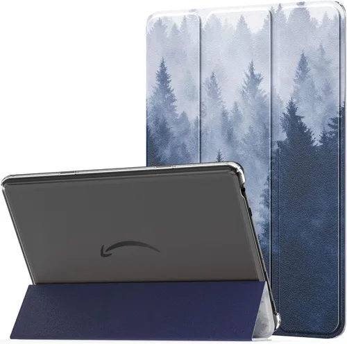 Vista 14 de MoKo - Funda para tableta Amazon Kindle Fire HD 10 (13ª generación, versión 2023) de 10.1 pulgadas, funda de piel sintética con soporte triple
