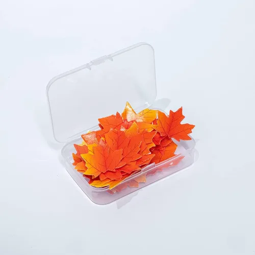 Vista 4 de Hojas de otoño comestibles doradas, 90 piezas para cupcakes, hojas de arce de otoño, oblea, papel de arroz, decoración de alimentos, mezcla de 2