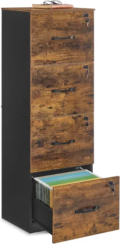 Vista 17 de VASAGLE Archivador de 2 cajones con cerradura, soporte de impresora, organizador de archivador de oficina, para documentos tamaño A4 y carta, blanco
