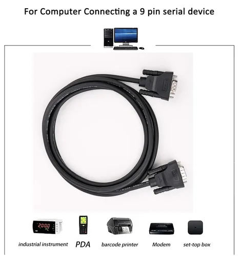 Vista 4 de DTech Cable serie de puerto COM macho a hembra RS232 de 1.5 pies, extensión recta de 9 pines (1.6 ft, negro)