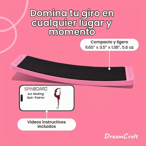 Vista 6 de DreamCraft Patín giratorio para patinaje artístico, tabla giratoria para giros de equilibrio y giros para patines de hielo, tabla giratoria