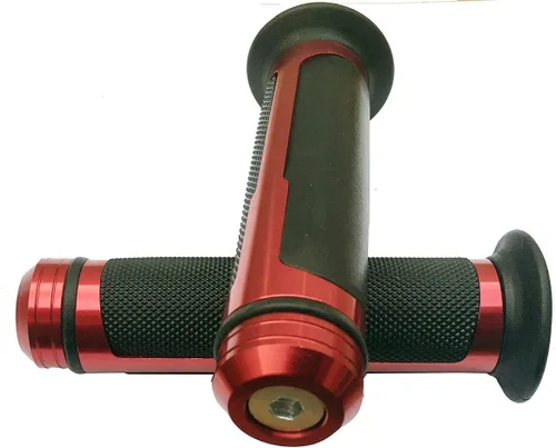 Vista 2 de Empuñaduras de gel de manillar de aluminio rojo de 7/8 pulgadas con tapas compatibles con Honda CB750 Four 1973