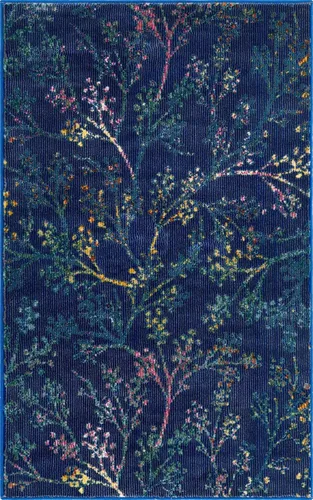 Vista 3 de Unique Loom Blossom Collection - Alfombra de área Yoshino (2' x 3' 1", rectangular, azul/verde)