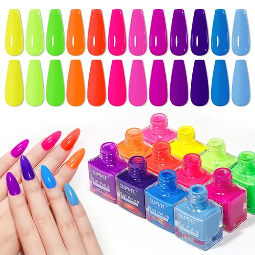 Vista 13 de Juego de esmaltes de uñas de 12 colores, secado rápido, esmalte de uñas rosa nude regular Colores desnudos