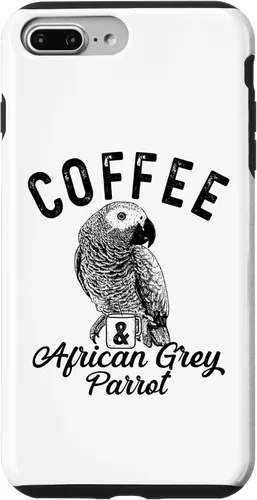 Vista 12 de iPhone 12/12 Pro Café y loro gris africano, lindo estuche de boceto de loro gris
