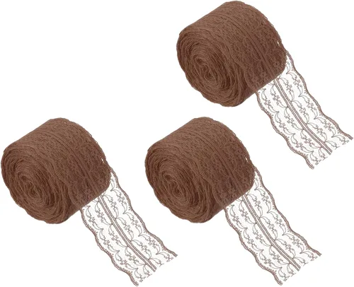 Vista 36 de MECCANIXITY 8 Yard Lace Trim Ribbon, 0.9 Inch Wide Vintage Floral Pattern Crochet Lace Edge Ribbon Trimming for DIY Sewing Crafts Gift Wrap Wedding