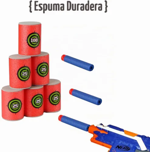 Vista 5 de Dreampark Objetivo de dardos de bala para Nerf N-Strike Elite Series Blasters 24 piezas de material EVA suave (rojo)