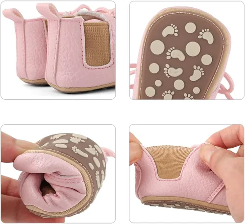 Vista 5 de ESTAMICO Zapatos para bebés niños Prewalker PU Sneakers