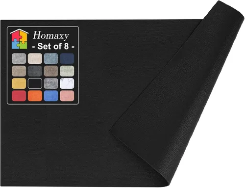Vista 38 de Homaxy Juego de 4 manteles individuales de piel sintética resistentes al calor para mesa de comedor, impermeables, lavables, lavables, manteles