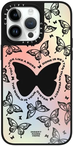 Vista 29 de CASETiFY Mirror - Funda para iPhone 15 Pro Max [reflectante, protección contra caídas de 4.9 pies/compatible con Magsafe] - Lindas impresiones