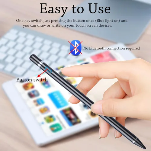 Vista 4 de Lápiz capacitivo para pantalla táctil, DOGAIN Lápiz para iPad de 1.5mm de punta fina recargable, Lápiz para tableta para dibujar/escribir/jugar