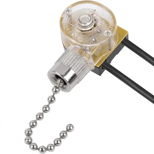 Vista 7 de Hunter ZE-109 - Interruptor de luz de ventilador de techo, paquete de 2 interruptores eléctricos de cadena de encendido y apagado para ventiladores