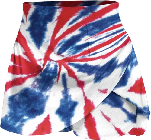 Vista 5 de Pantalones cortos para mujer con diseño de bandera del 4 de julio del Día de la Independencia, pantalones cortos patrióticos para animadoras 2023