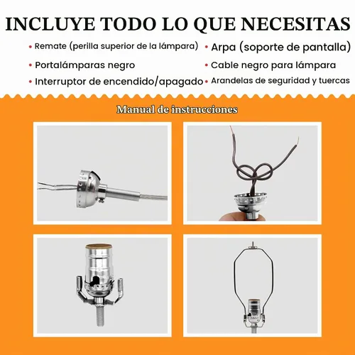 Vista 2 de Creative Hobbies ML93H kit para hacer una lámpara de acabado en plata, con todas las partes necesarias e instrucciones