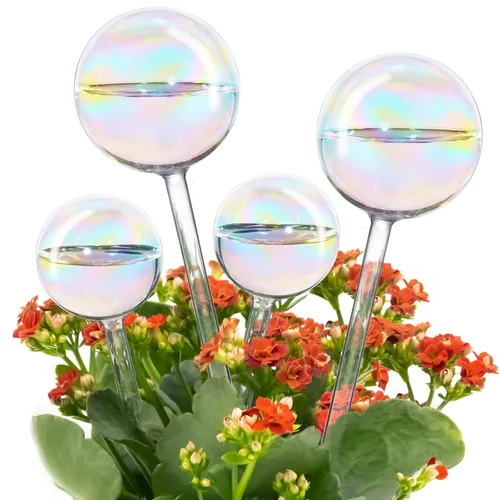 Vista 12 de Tomorotec [2 piezas] Sistema de riego automático de vidrio transparente iridiscente de color degradado de arco iris, bombillas automáticas