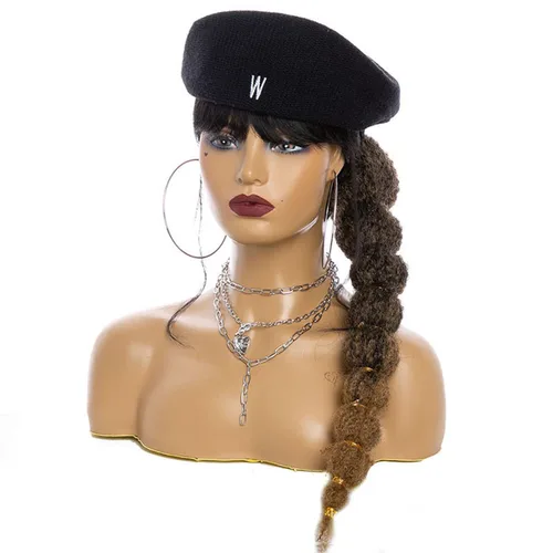 Vista 8 de Extensión de cola de caballo afro rizada con burbuja para mujeres negras de 18 pulgadas de largo, cola de caballo con cordón natural negro, clip