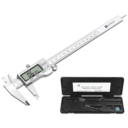 Vista 7 de Neoteck calibrador digital de 4 pulgadas/100 mm, calibradores electrónicos de acero inoxidable, herramienta de medición con conversión