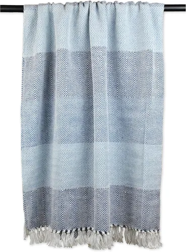 Vista 6 de DII Manta Tejida con Puntada de Diamante, Moderna Orgánica, 50 x 60 pulgadas, Aqua