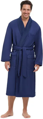 Vista 10 de Bata monarca/ciprés unisex de tejido suave y microfibra, color blanco