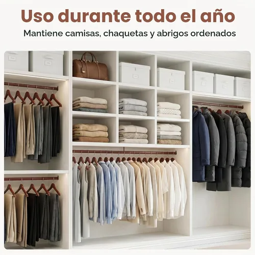 Vista 7 de StorageWorks Perchas de madera, paquete de 20 perchas de madera para Color cereza oscuro