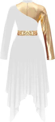 Vista 5 de Aislor Vestido de baile litúrgico de alabanza litúrgica para mujer, disfraz de adoración de iglesia