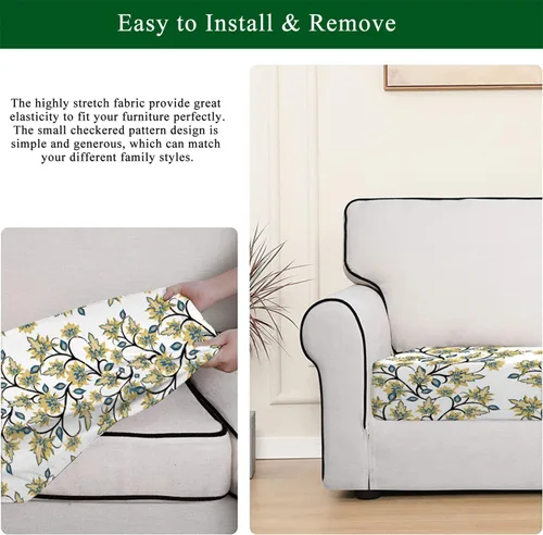 Vista 6 de CRFATOP Fundas de cojín elásticas para sillón de asiento individual, fundas de repuesto adecuadas para sillón de sofá biplaza con banda elástica, 2