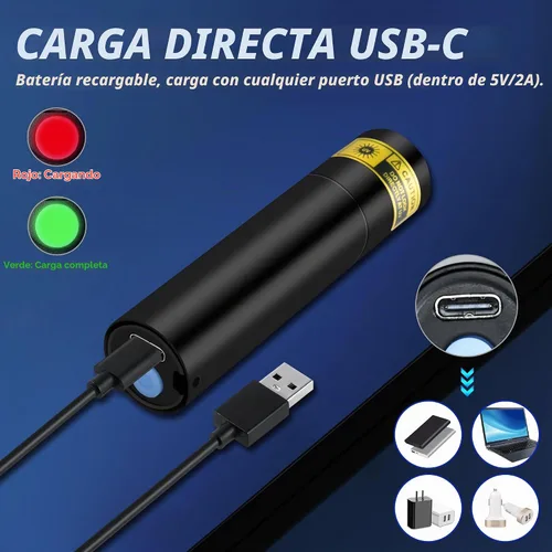 Vista 5 de DARKBEAM Linterna UV Luz Negra 395 NM, Mini pero Potente USB-C LED Recargable Lámpara de Madera, Linternas Ultravioleta para Orina de Mascotas