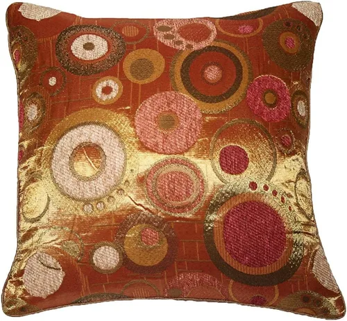 Vista 2 de Violet Linen Chenille Candy 17" X 17" Decorativo C. Cover - Beige/Melocotón