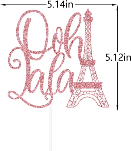 Vista 2 de Ooh LaLa - Decoración para tartas con purpurina rosa de doble cara