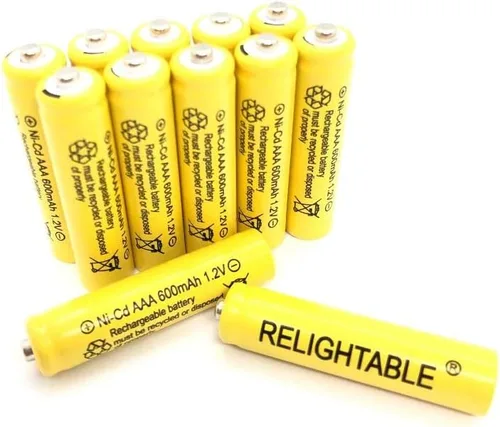 Vista 3 de AAA tamaño NiCd AAA 600mAh 1.2V baterías recargables para lámpara solar luz solar (6-PCS AAA 600mAh amarillo)