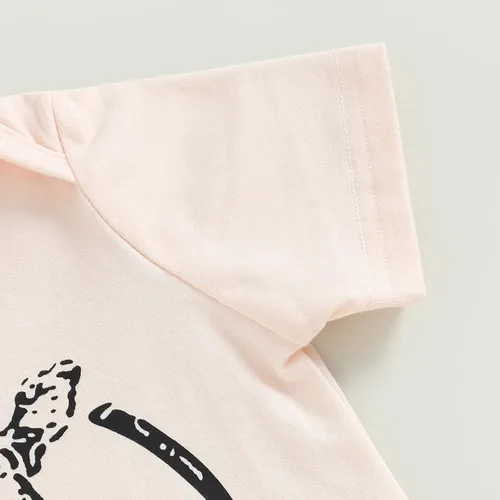Vista 25 de fhutpw Conjunto de camiseta de manga corta con estampado de vaca y pantalones acampanados de dibujos animados para niñas