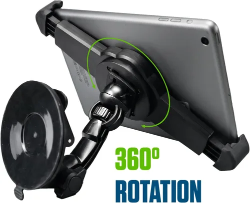 Vista 4 de Cellet Soporte para tablet de parabrisas para automóvil, soporte de ventosa resistente con rotación de 360 grados, compatible con iPad Air Mini