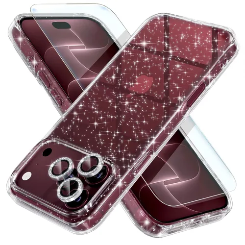 Vista 69 de Choiche, funda para iPhone 14 de mujer, brillante, protección de grado militar, 2 cubiertas de lentes de cámara Diamond, 2 protectores de vidrio
