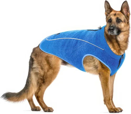 Vista 20 de Suéter de forro polar aislado para perros Chaleco ligero y cálido para perro Puerto con cremallera para arnés Chaqueta de invierno para clima